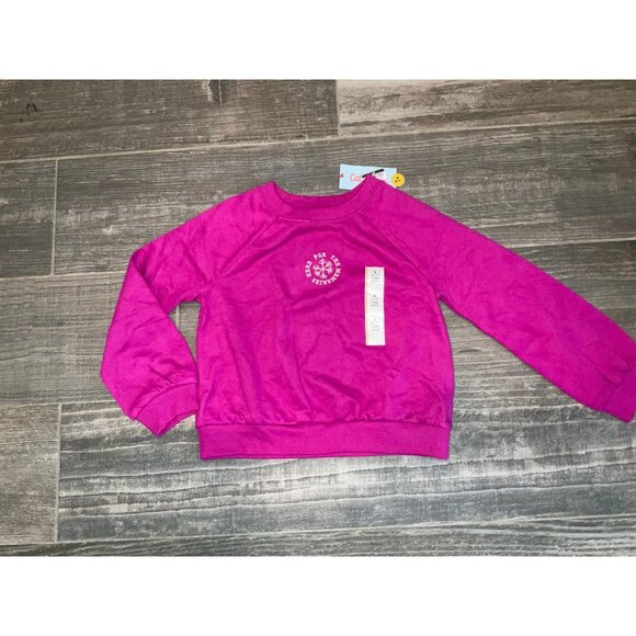 Cat & Jack Pink Long Sleeve Sweatshirt For Girls size 6-7 Small - Picture 2 of 3